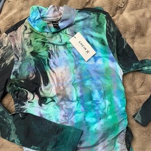 Shein NWT marbled ruched midi dress